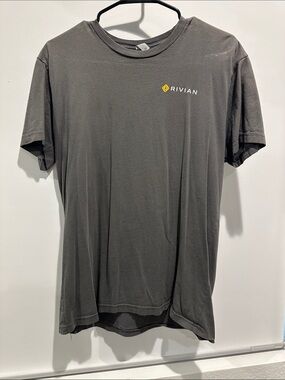 Rivian Men's Crew Neck T-Shirt - Charcoal with Yellow Logo